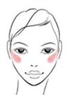 an icon that shows where to best apply blush for diamond face