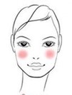 an icon that shows where to best apply blush for square face